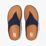 FitFlop SHUV Womens Suede Toe-Post Sandals Midnight Navy