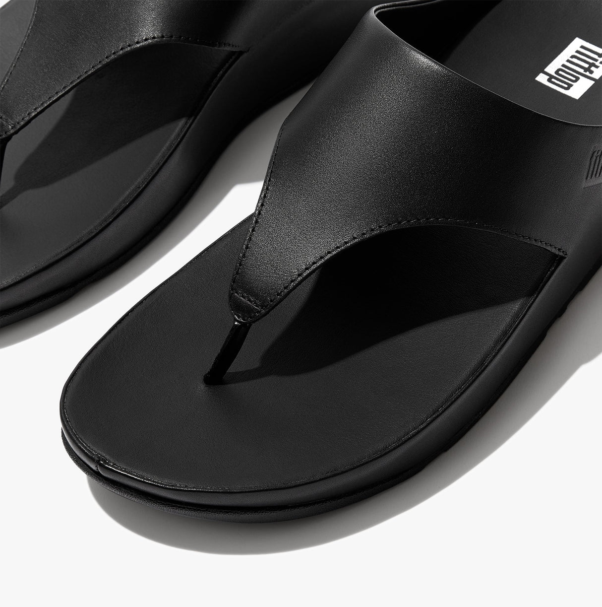 FitFlop SHUV LEATHER TOE-POST Womens Sandals All Black