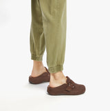 FitFlop SHUV BUCKLE-STRAP Womens Nubuck Clogs Chocolate Brown