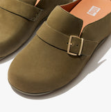 FitFlop SHUV BUCKLE-STRAP Womens Nubuck Clogs Mossy