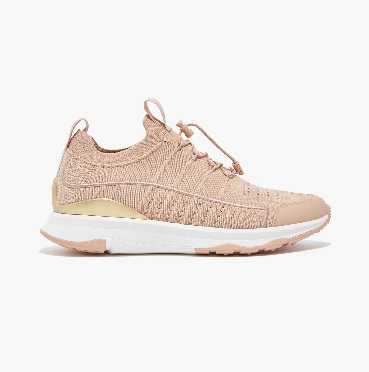 FitFlop VITAMIN FF METAL-POP KNIT Womens Trainers Almond Tan/Platino