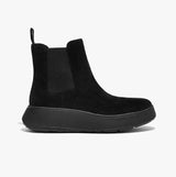 FitFlop F-MODE SUEDE FLATFORM Womens Chelsea Boots Black