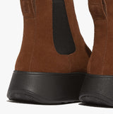 FitFlop F-MODE SUEDE FLATFORM Womens Chelsea Boots Rich Brown