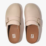 FitFlop SHUV BUCKLE-STRAP Womens Leather Clogs Beige