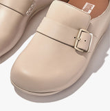 FitFlop SHUV BUCKLE-STRAP Womens Leather Clogs Beige