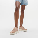 FitFlop F-MODE LEATHER Womens Flatform Trainers Classic Beige
