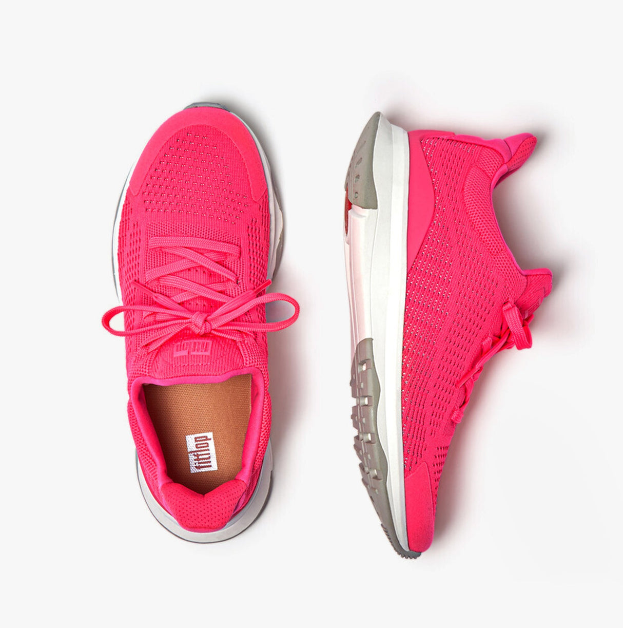 FitFlop VITAMIN FFX Womens Knit Sport Trainers Pop Pink