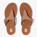 FitFlop GRACIE RUBBER-BUCKLE LEATHER Womens Toe Post Beige
