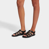 FitFlop GRACIE RUBBER-BUCKLE Womens Fisherman Sandals All Black