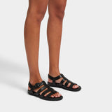 FitFlop GRACIE RUBBER-BUCKLE Womens Fisherman Sandals All Black