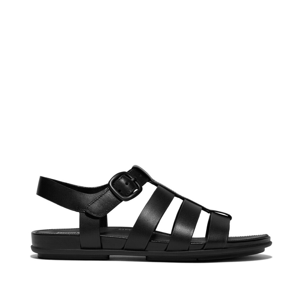 FitFlop GRACIE RUBBER-BUCKLE Womens Fisherman Sandals All Black
