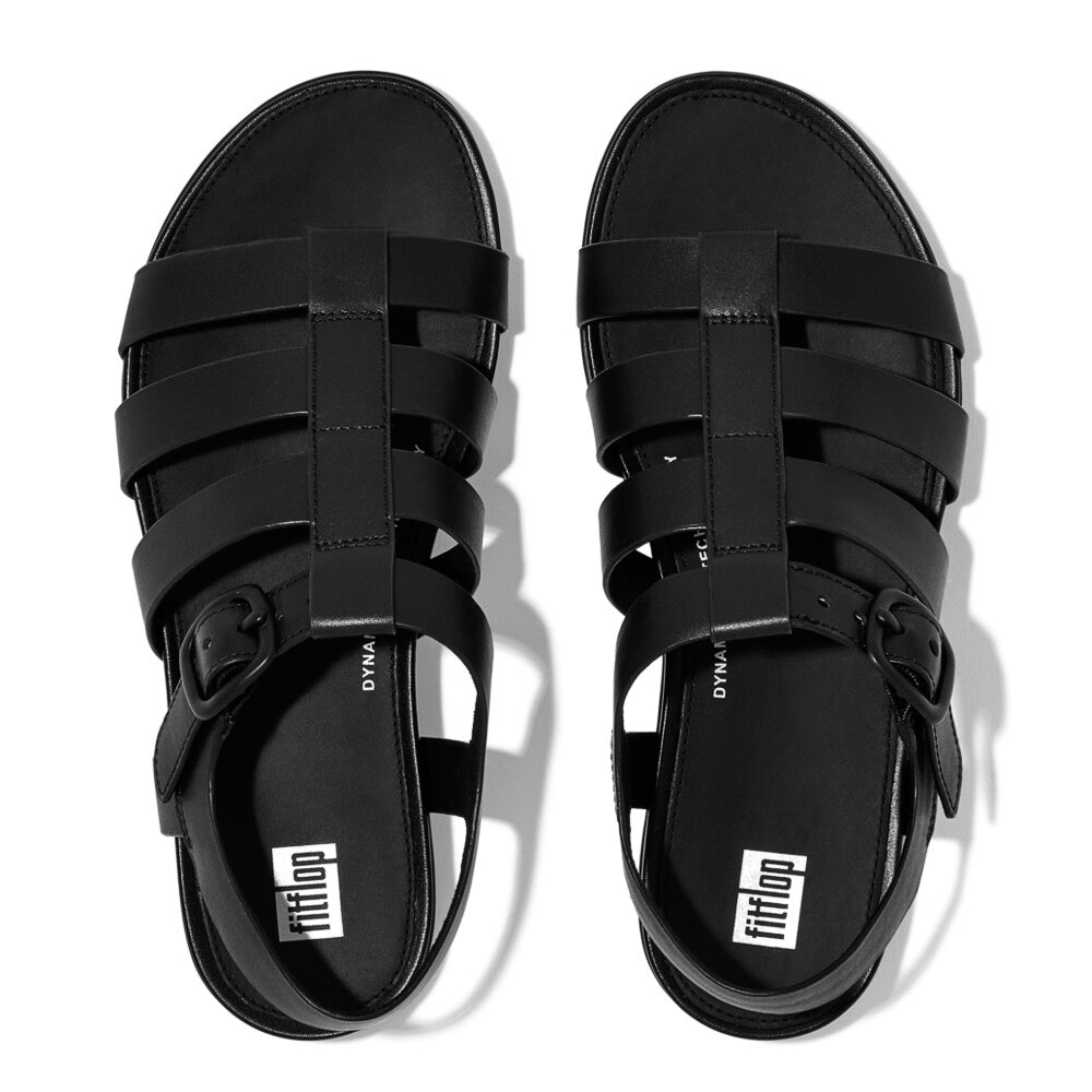 FitFlop GRACIE RUBBER-BUCKLE Womens Fisherman Sandals All Black