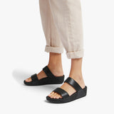 FitFlop LULU ADJUSTABLE LEATHER Womens Slides All Black