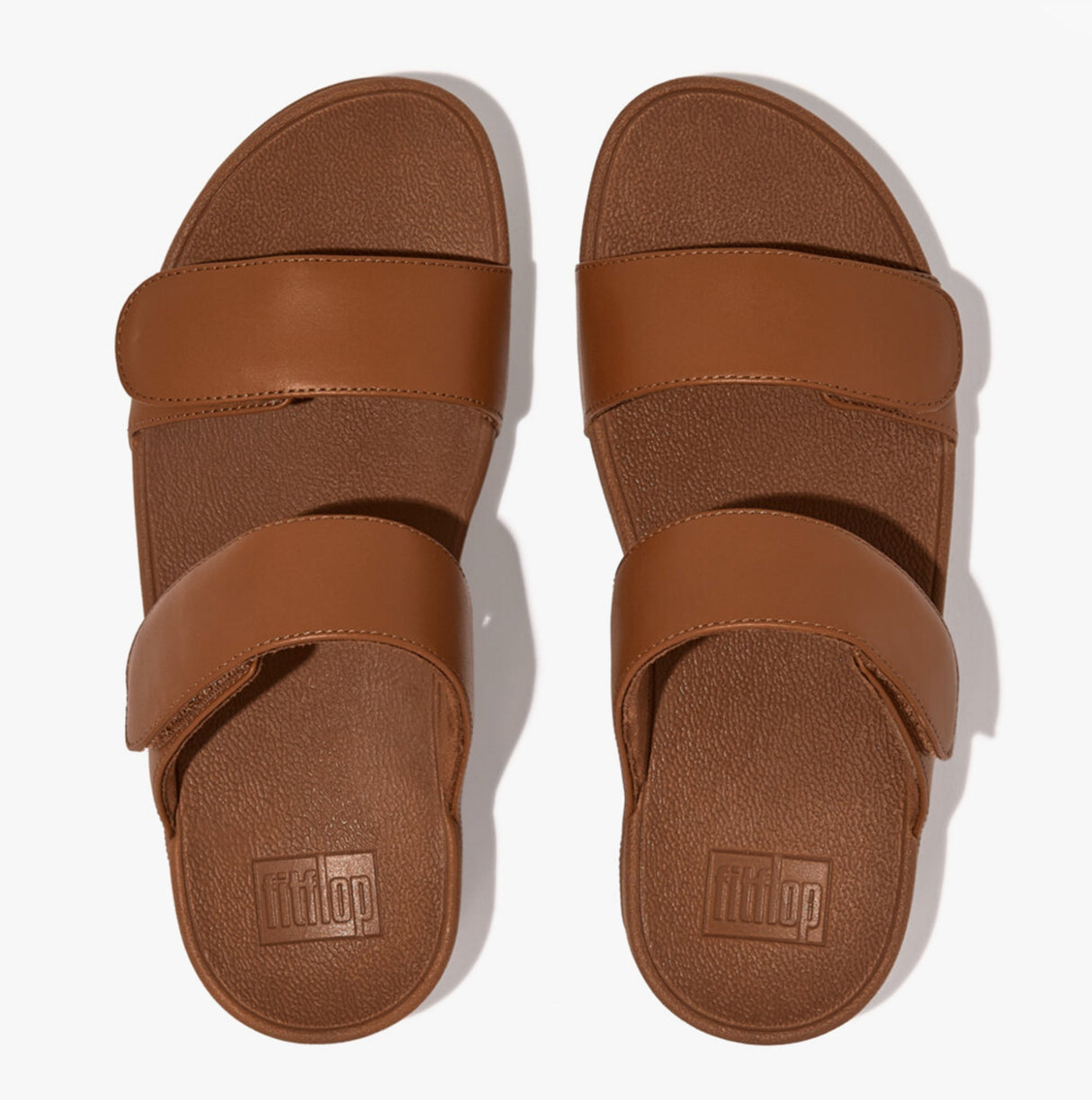 FitFlop LULU ADJUSTABLE LEATHER Womens Slides Light Tan