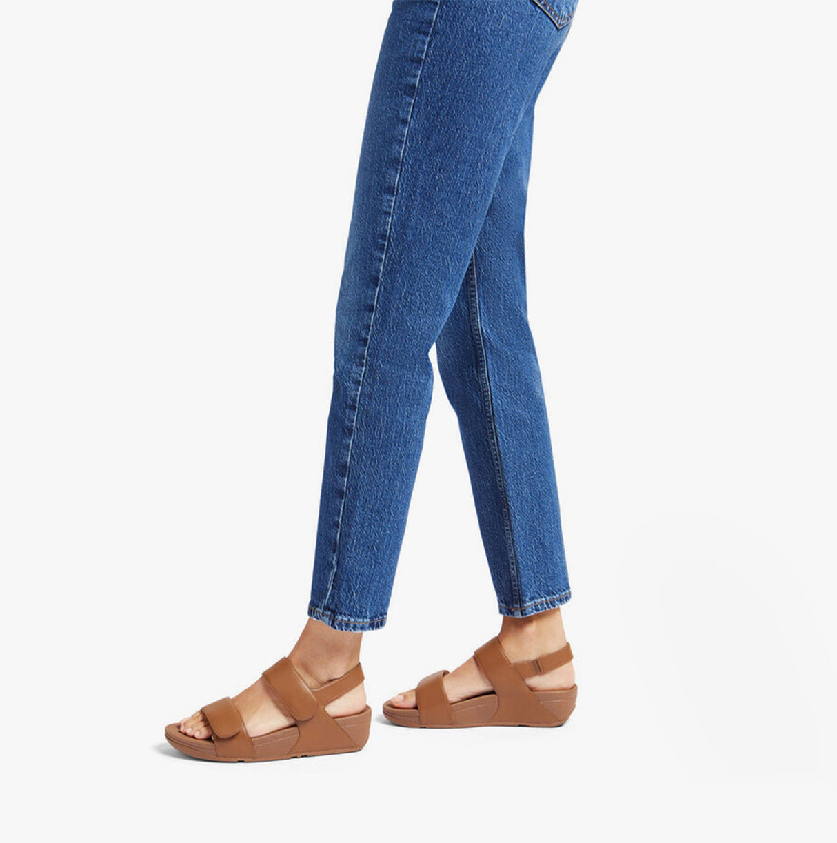 FitFlop LULU Womens Adjustable Back-Strap Sandals Light Tan