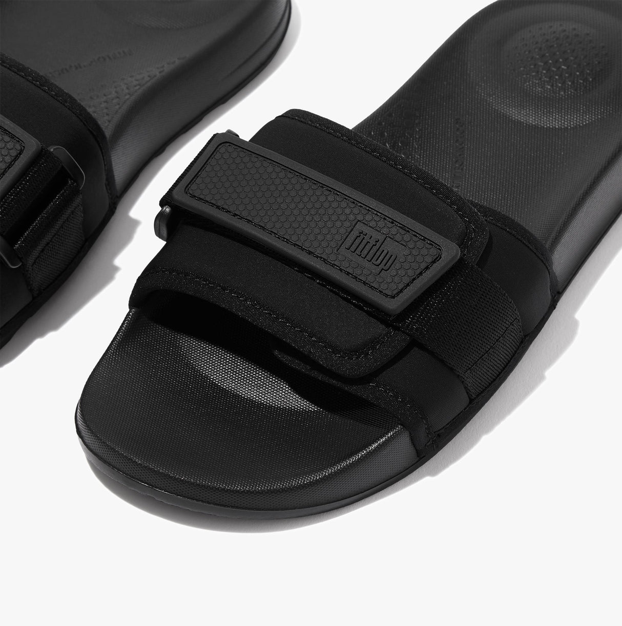 FitFlop iQUSHION ADJUSTABLE POOL Womens Slides All Black