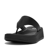 FitFlop F-MODE LEATHER FLATFORM Womens Toe Post Sandals All Black