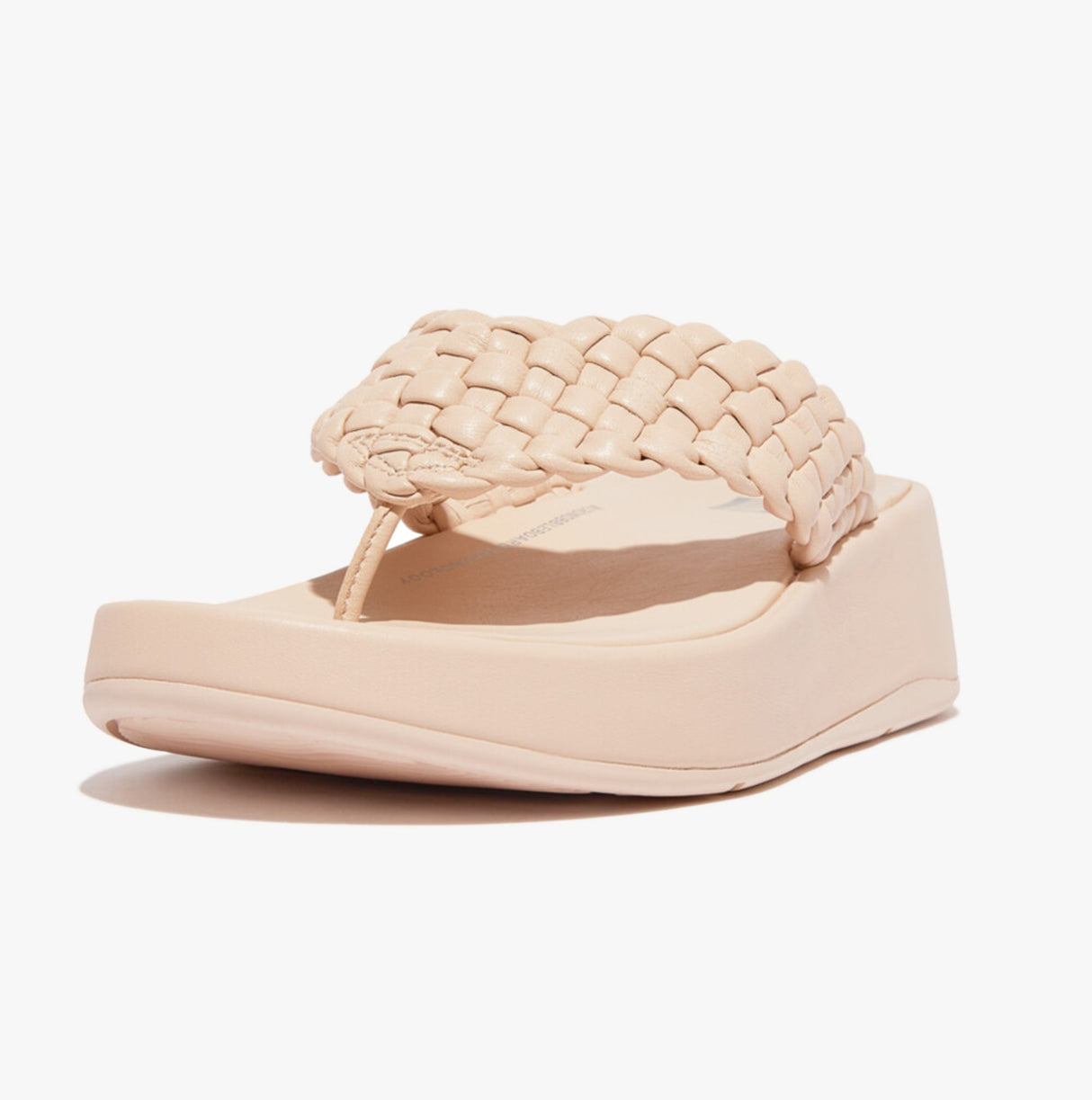 FitFlop F-MODE WOVEN-LEATHER Womens Toe Post Sandals Rose Foam