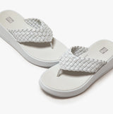 FitFlop F-MODE WOVEN-LEATHER Womens Toe Post Sandals Seafoam Blue