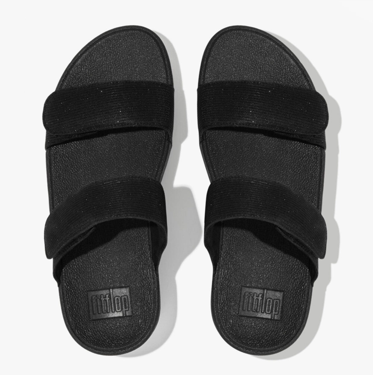 FitFlop LULU ADJUSTABLE SHIMMERLUX Womens Slides All Black