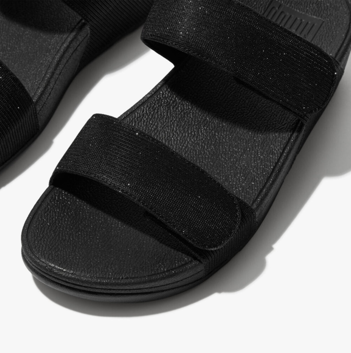 FitFlop LULU ADJUSTABLE SHIMMERLUX Womens Slides All Black