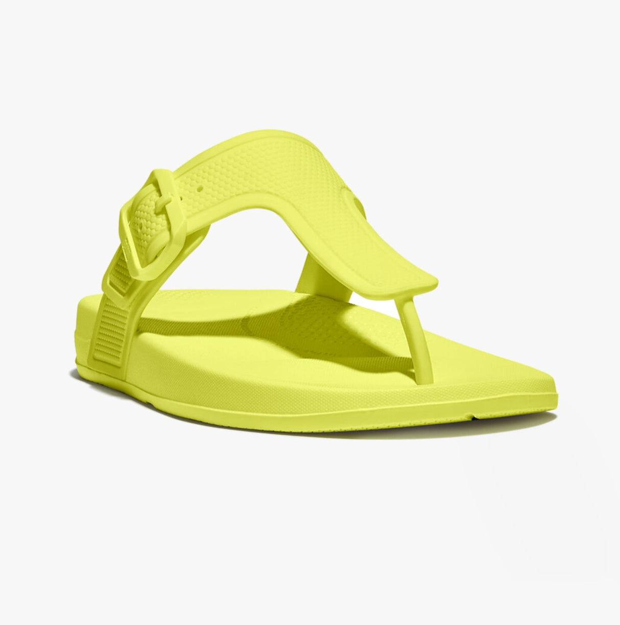 FitFlop iQUSHION ADJUSTABLE Womens Buckle Flip-Flops Electric Yellow