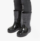 FitFlop WONDERWELLY Kids Rain Boots Black Glitter