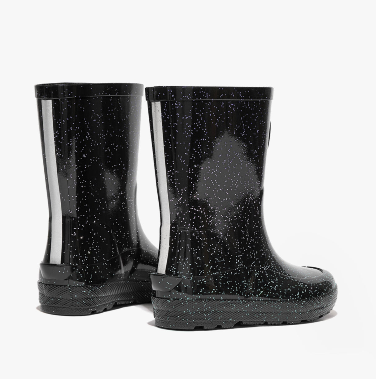 FitFlop WONDERWELLY Kids Rain Boots Black Glitter