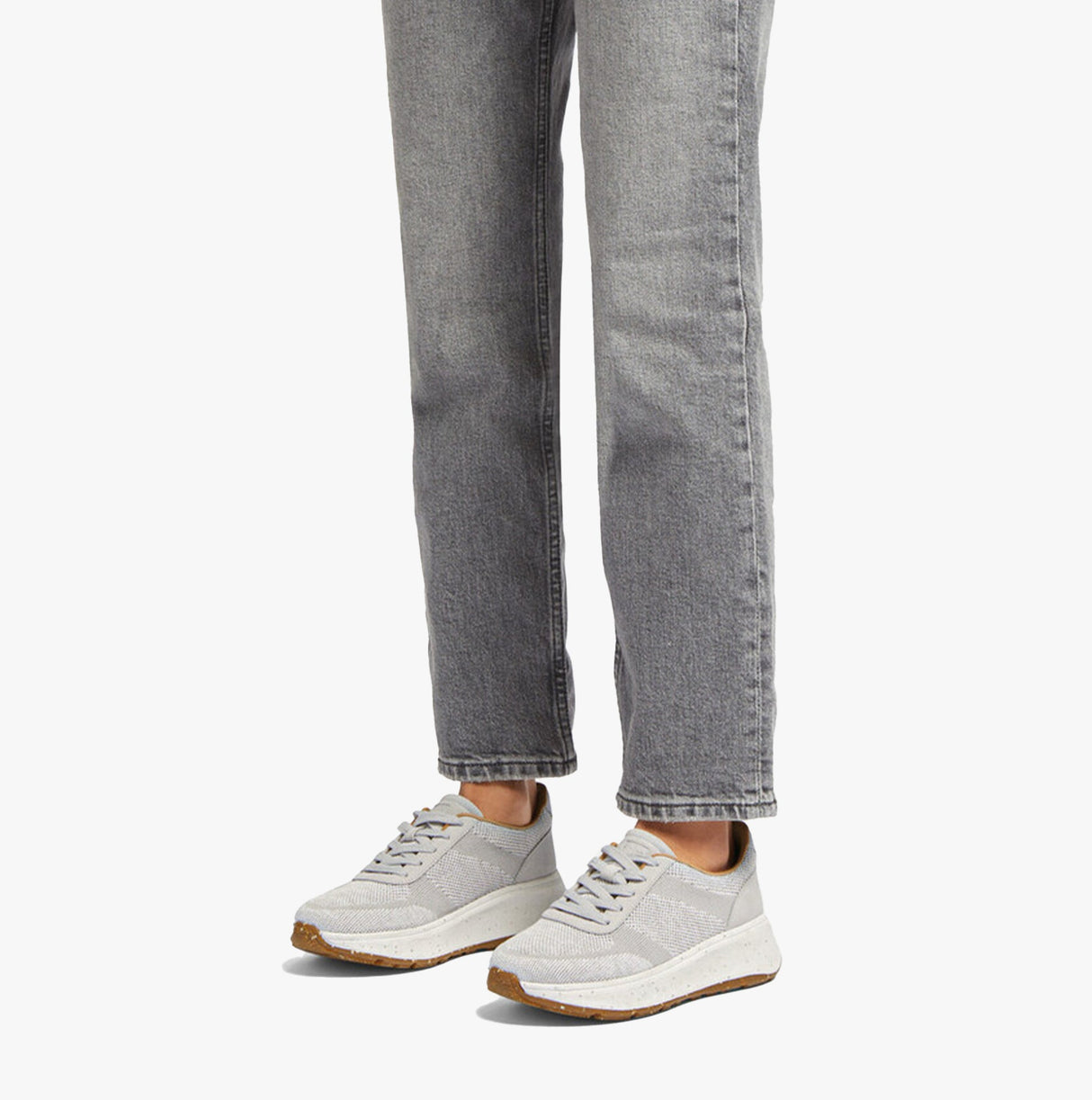 FitFlop F-MODE e01 KNIT FLATFORM Womens Trainers Tiptoe Grey