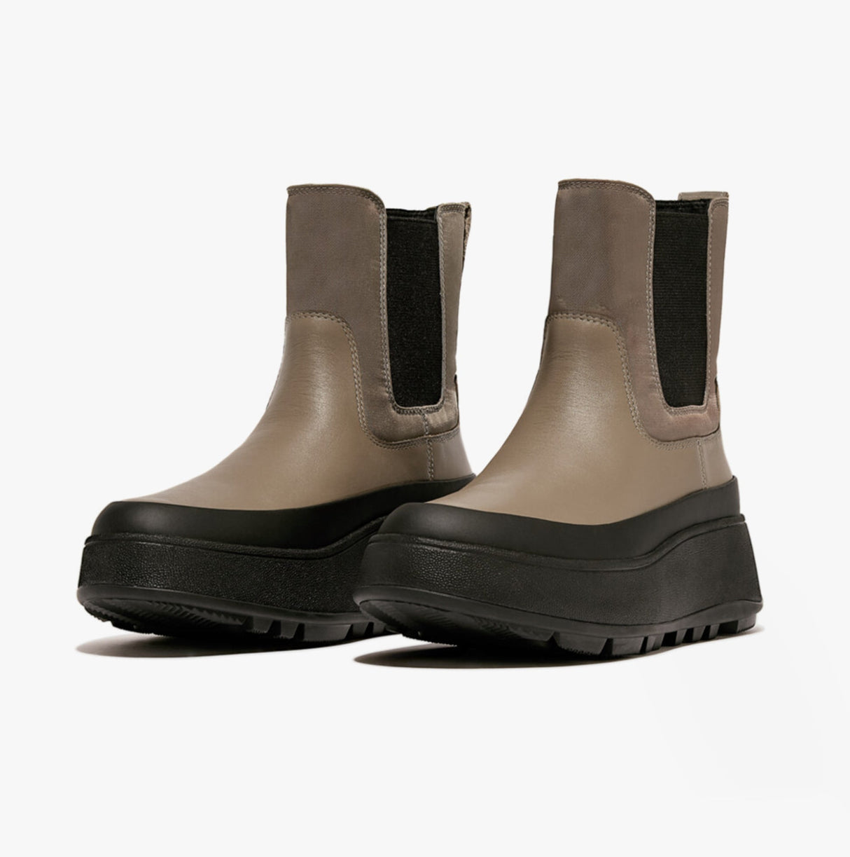 FitFlop F-MODE FLATFORM Womens Chelsea Boots Minky Grey