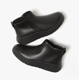 FitFlop F-MODE FLATFORM Womens Zip Ankle Boots All Black
