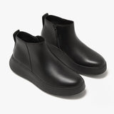 FitFlop F-MODE FLATFORM Womens Zip Ankle Boots All Black