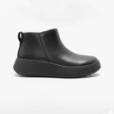 FitFlop F-MODE FLATFORM Womens Zip Ankle Boots All Black