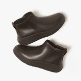 FitFlop F-MODE FLATFORM Womens Zip Ankle Boots Chocolate Brown