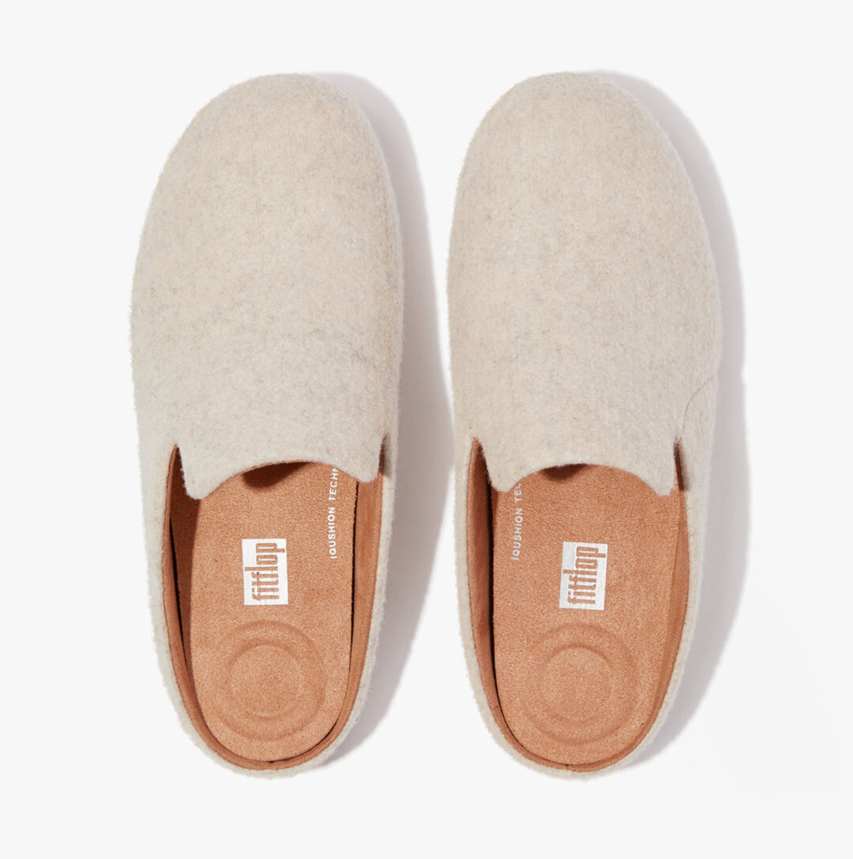 FitFlop CHRISSIE II HAUS E01 Womens Felt Slippers Ivory