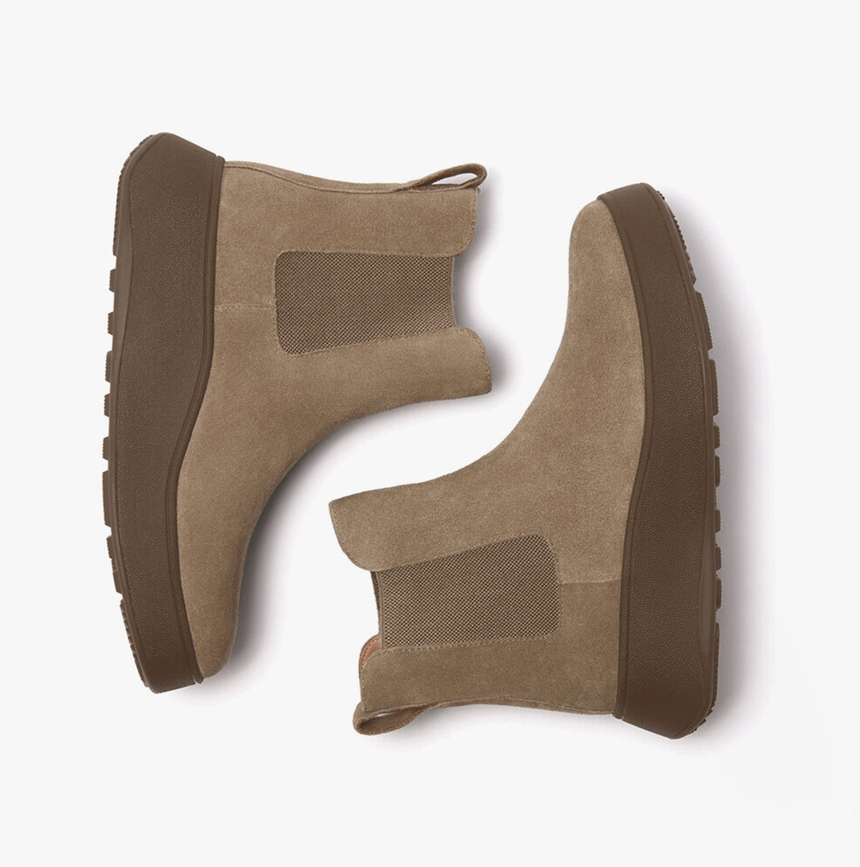 FitFlop F-MODE FLATFORM Womens Chelsea Boots Minky Grey