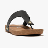 FitFlop iQUSHION LEATHER Womens Toe Post Black