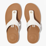 FitFlop iQUSHION LEATHER Womens Toe Post Urban White