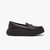FitFlop F-MODE PADDED-DETAIL Womens Loafers All Black