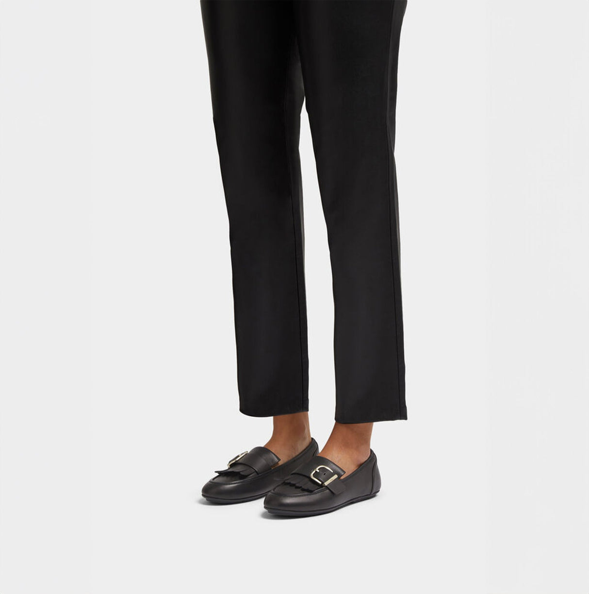 FitFlop ALLEGRO FRINGE BUCKLED Womens Loafers Black