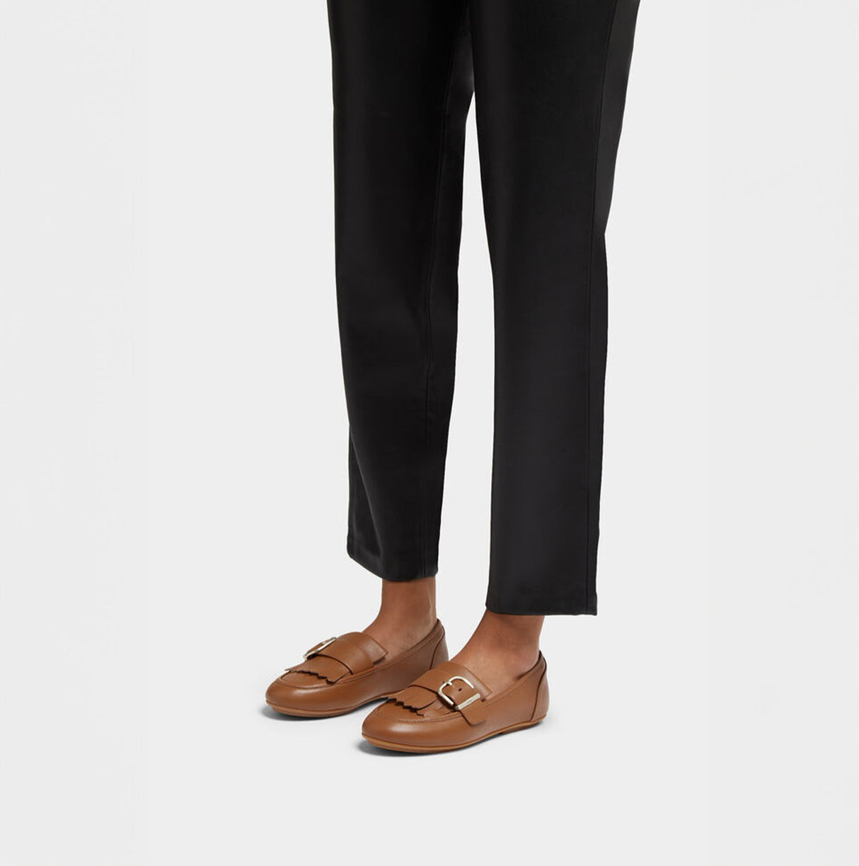 FitFlop ALLEGRO FRINGE BUCKLED Womens Loafers Light Tan