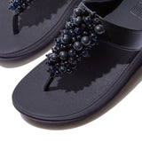 FitFlop FINO BAUBLE-BEAD Womens Toe Post Sandals Midnight Navy