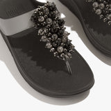 FitFlop FINO BAUBLE-BEAD Womens Toe Post Pewter Black