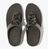 FitFlop FINO BAUBLE-BEAD Womens Toe Post Pewter Black