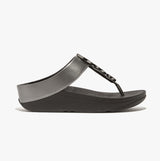 FitFlop HALO BEAD-CIRCLE METALLIC Womens Toe Post Pewter Black