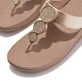 FitFlop HALO BEAD-CIRCLE Womens Toe Post Sandals Metallic Latte Beige