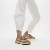 FitFlop F-MODE JEWEL-DELUXE Womens Toe Post Sandals Platino