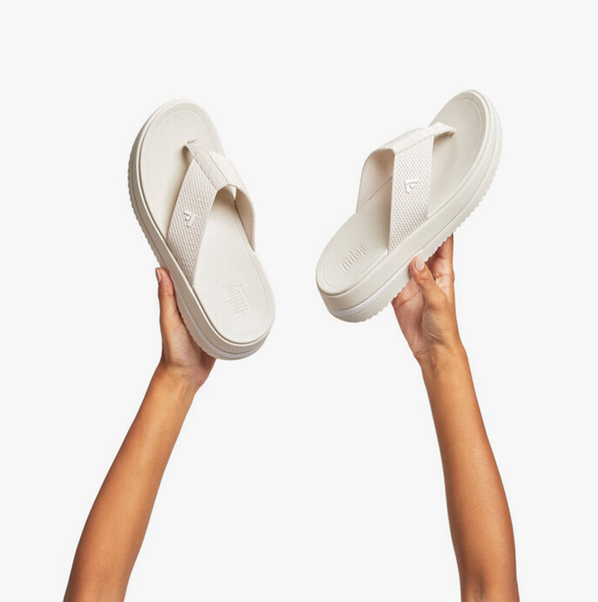 FitFlop SURFF TWO-TONE WEBBING Womens Toe Post Paris Beige