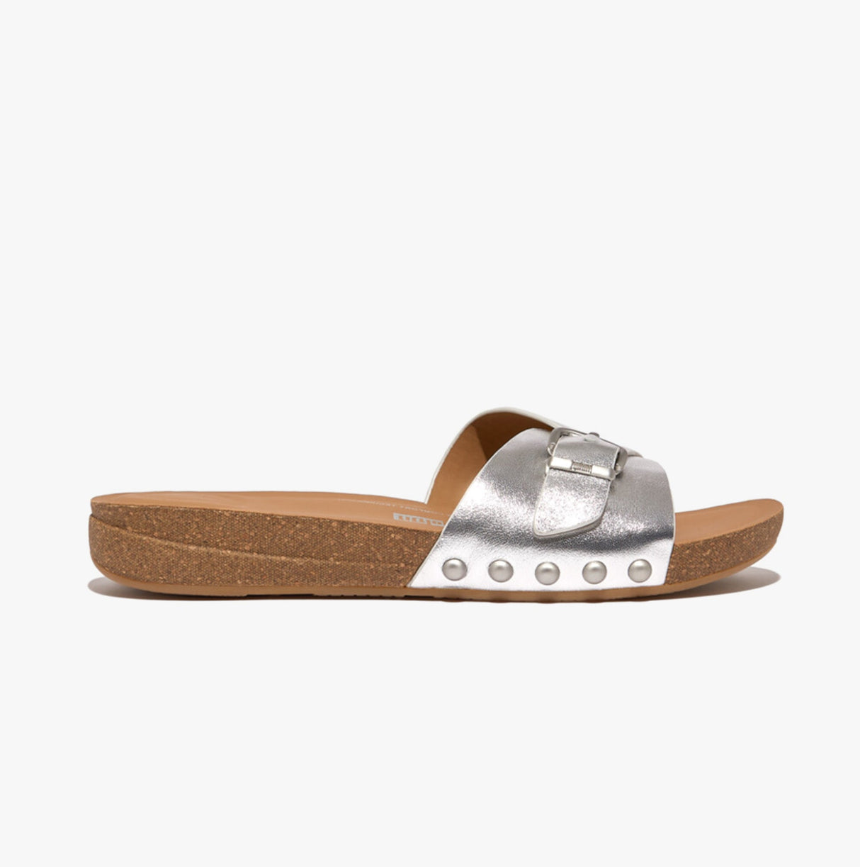 FitFlop iQUSHION ADJUSTABLE METALLIC Womens Slides Silver
