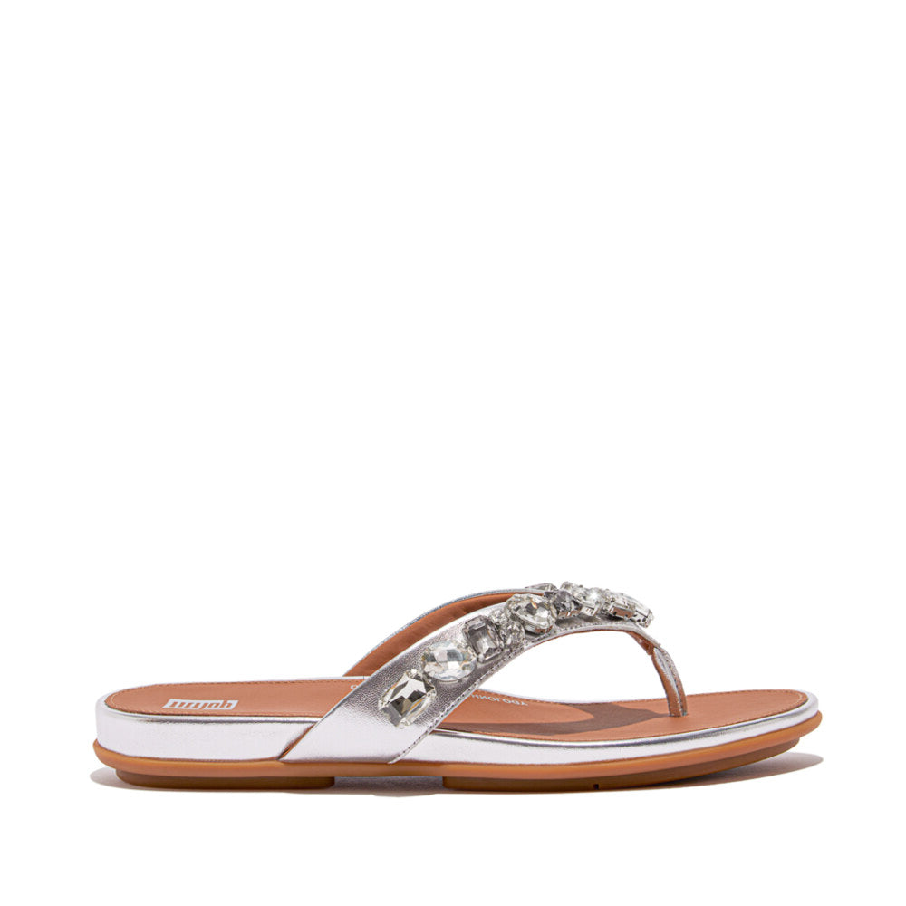 FitFlop GRACIE JEWEL-DELUXE Womens Flip Flops Silver